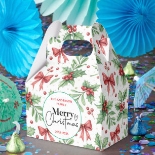 : Watercolor Green Grass – Festive Christmas Party Favour Box