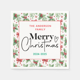 : Watercolor Green Grass – Festive Christmas Party Napkin