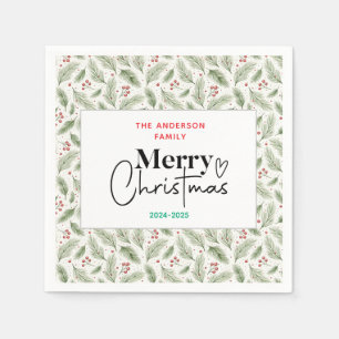 : Watercolor Green Grass – Festive Christmas Party Napkin