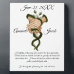 Watercolor Green Handfasting Art Wedding Keepsake Plaque<br><div class="desc">Whether you are having a Handfasting at your wedding, and want a beautiful explanatory sign for your friends and family who may not be familiar with the practice, or if you’re attending a wedding and looking for a beautiful, one of a kind gift for the newlyweds. This artwork features a...</div>