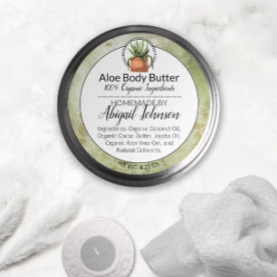 Watercolor Green Homemade Scrub/Body Butter Label