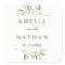 Watercolor Green Leaf Wedding Sticker