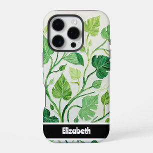 Watercolor Green Leafy Botanical Smartphone iPhone 16 Pro Case