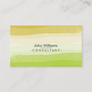 Watercolor Green Modern Abstract Brush Art Business Card