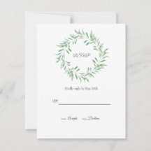Watercolor Green Olive Wreath