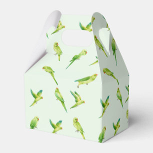 Watercolor Green Parakeet Budgie Bird Pet Favour Box