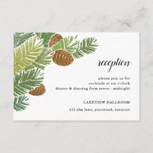 Watercolor Green Pine Branch Cones Enclosure Card