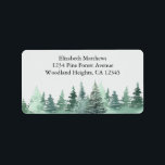 Watercolor Green Pine Forest Address Label<br><div class="desc">Return address label with watercolor forest scene of green pine trees. The template is set up for you to add your name and address in elegant typography.</div>
