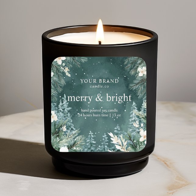 "Watercolor Green Pine Tree  Square Sticker (Creator Uploaded)