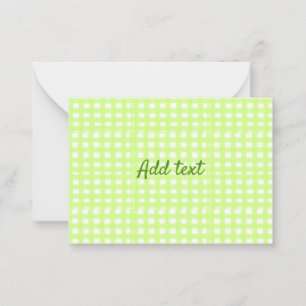Watercolor green plaid ginham personalised add tex card