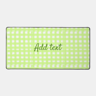 Watercolor green plaid ginham personalised add tex desk mat