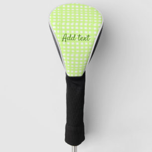 Watercolor green plaid ginham personalised add tex golf head cover