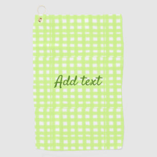 Watercolor green plaid ginham personalised add tex golf towel