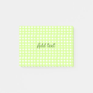 Watercolor green plaid ginham personalised add tex post-it notes