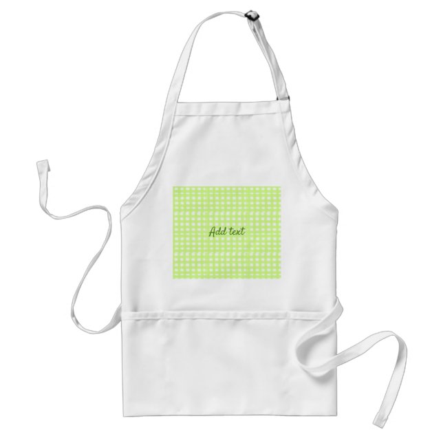 Watercolor green plaid ginham personalised add tex standard apron (Front)