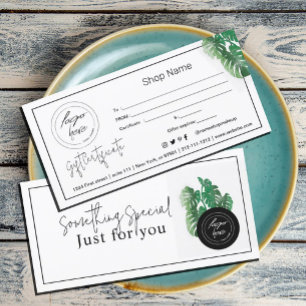 Watercolor Green Plant Gift Certificate