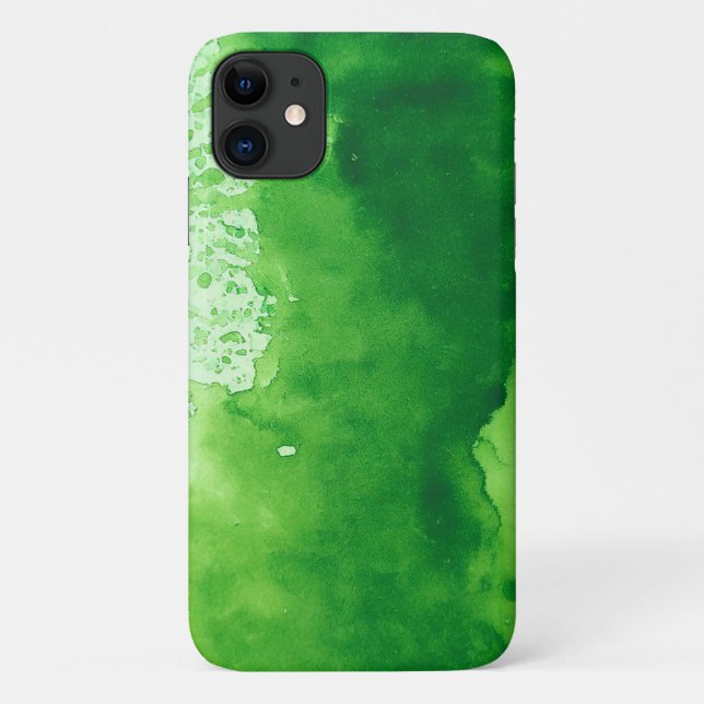 watercolor green texture background iPhone Cases (Back)