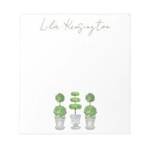 Watercolor Green Topiary Notepad