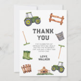 Green Country Farm Tractor Party Thank You Cards – TheCardZoo (UK Made) 2 thumbnail image