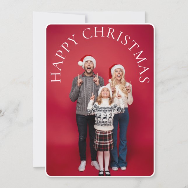 Watercolor Green Truck Christmas Holiday Photo  Invitation (Front)