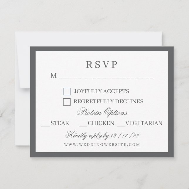 Watercolor Green & White Hydrangea Crest Wedding  RSVP Card (Front)
