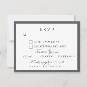 Watercolor Green & White Hydrangea Crest Wedding  RSVP Card