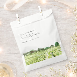 Watercolor Green Winery Vineyard Bridal Shower Favour Bags