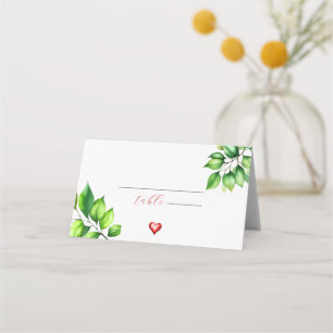 Watercolor greener wedding place cards