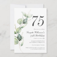 Watercolor Greenery 75th Birthday Script