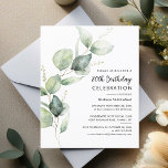 Watercolor Greenery 80th Birthday Party Invitation<br><div class="desc">Eucalyptus 80th Birthday Party Invitation template you can easily customise or repurpose for other milestone events by clicking the "Personalise" button.</div>