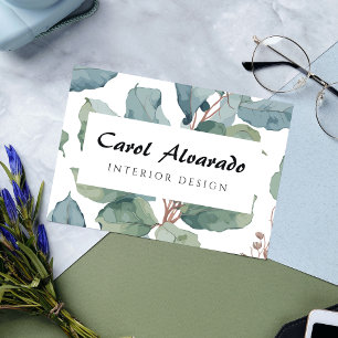 Watercolor Greenery and Eucalyptus Business Card