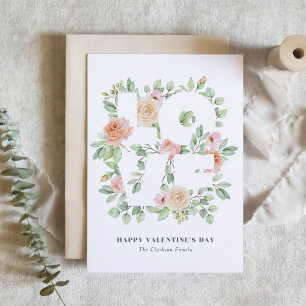 Watercolor Greenery and Roses Valentine's Day