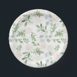 Watercolor Greenery and White Flowers Pattern Paper Plate<br><div class="desc">A whimsical and elegant paper plates featuring watercolor illustrations of white flowers,  eucalyptus and other foliage. This greenery and floral paper plates will be perfect for weddings,  baby showers and so much more. Matching items are available.</div>
