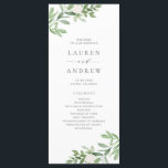 Watercolor Greenery and White Flowers Wedding Programme<br><div class="desc">Add a personal and elegant touch to your wedding ceremony with our customisable wedding program, featuring a watercolor design of lush greenery and soft white flowers. This greenery wedding program is the perfect way to guide your guests through your special day. Personalise your beautiful wedding program with details such as...</div>