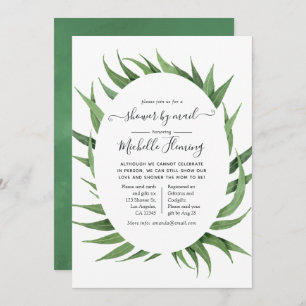 Watercolor Greenery Baby Shower by Mail Invitation