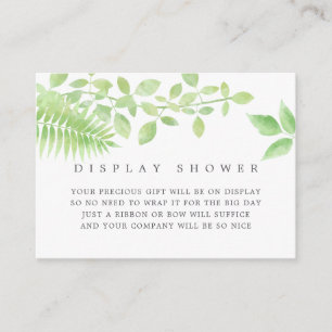 Watercolor Greenery Baby Shower Display Shower Enclosure Card