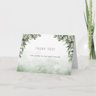 Watercolor Greenery Baby Shower Thank You Note