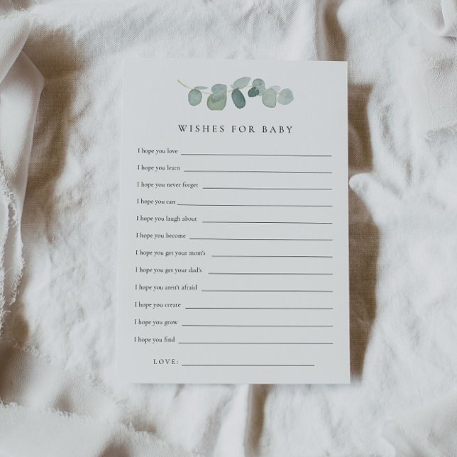 Watercolor Greenery Baby Shower Wishes for Baby  Invitation (Creator Uploaded)