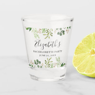 Watercolor Greenery Bachelorette Party Shot Glass