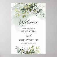 Watercolor greenery boho foliage welcome