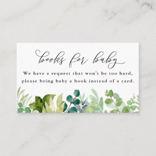 Watercolor Greenery Books for Baby Enclosure Card