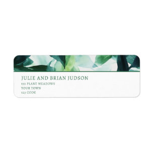 Watercolor Greenery border return address