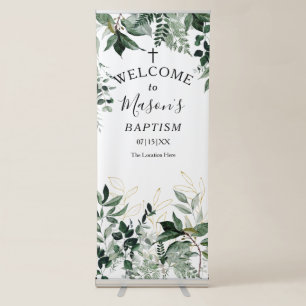 Watercolor Greenery Botanic Baptism Welcome sign
