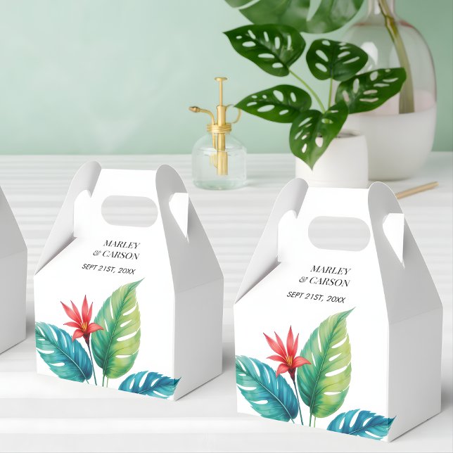 Watercolor  Greenery Botanical Garden Wedding Favour Box (Creator Uploaded)