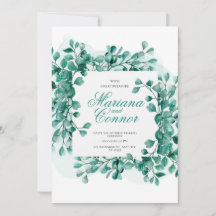Watercolor Greenery Botanical Wedding Invitation