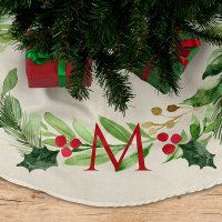 Watercolor Greenery Botanical Wreath w/ Monogram