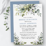 Watercolor Greenery Bridal Luncheon Dusty Blue Invitation<br><div class="desc">Modern Elegant Watercolor Botanical Greenery Bridal Shower Luncheon Invitation Card includes eucalyptus leaves,  green botanical foliage,  dusty blue leaves and other beautiful botanical greenery. Dusty Blue Back.</div>