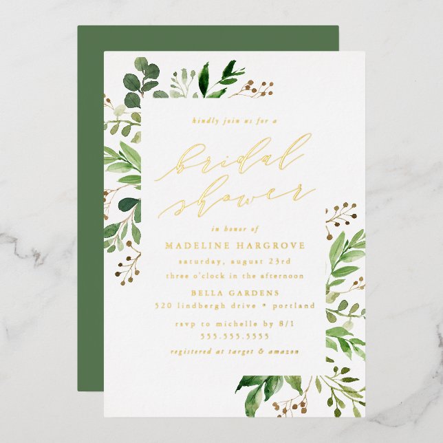 Watercolor Greenery Bridal Shower (Front/Back)