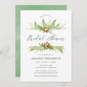 Watercolor Greenery Bridal Shower Invitation