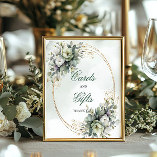 Watercolor Greenery Cards And Gifts Table Sign